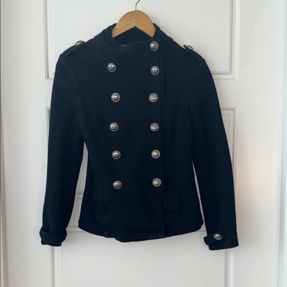 Women's Black Double-Breasted Jacket